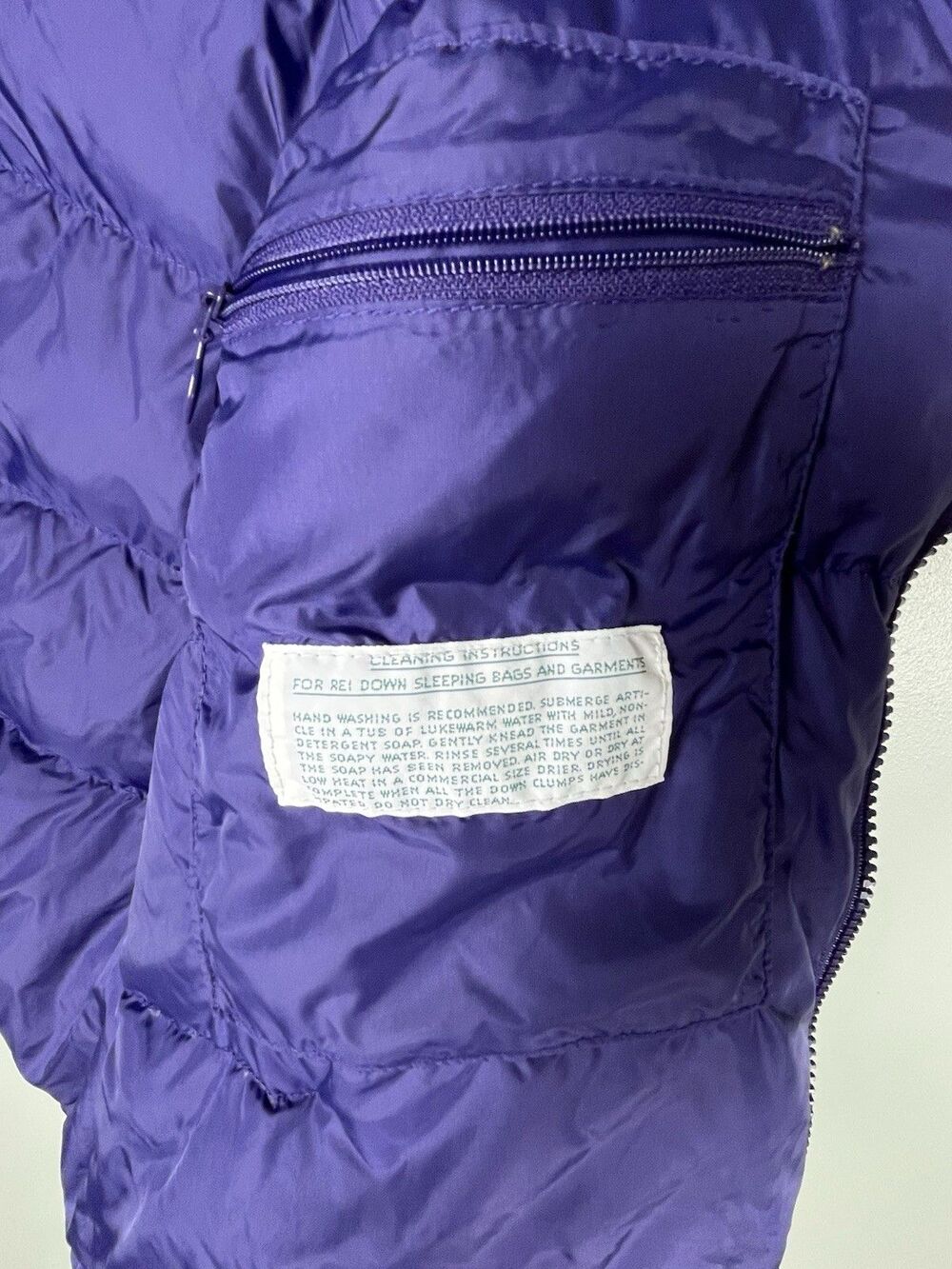 VTG REI Goose Down Puffer Jacket Purple Womens M Bomber Coat Outdoor Warm 90s - Picture 8 of 13